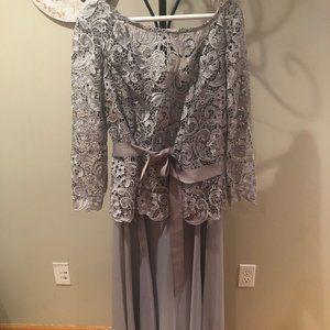 Modest Silver Evening gown